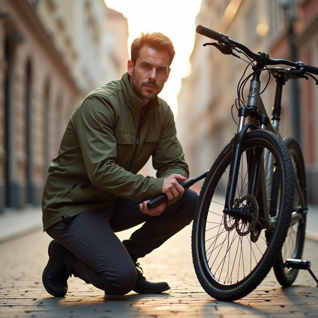 Tehničar servisira bicikl na ulici Zagreba
